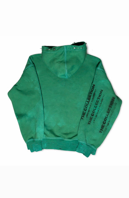 Green THE BAD GUY Double Zip Hoodie /// 1 of 1