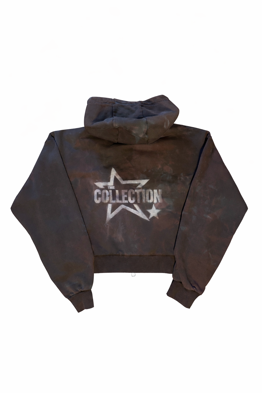 Brown Vintage wash TC cropped Zip Hoodie /// 1 of 1